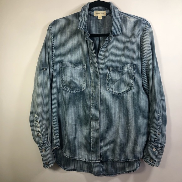 Anthropologie Tops - Cloth & Stone Anthropologie Striped Distressed Top